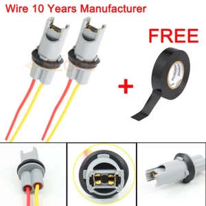 Pack of 2 Pigtail Wire Female Socket 168 T10 PGK License Plate Tag Light Bulb K - Picture 1 of 5