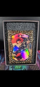 Tanjiro Kamado Diamond Card Demon Slayer Heavy Thick Metal Silver Gold Accent - Picture 1 of 4