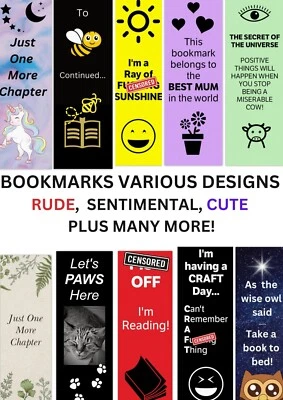 Bookmark*Xmas*Gift*Animals*Funny*Rude*Sentimental*Star Signs*Cute*Adult*Kids