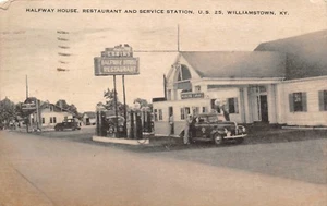 Halfway House Restaurant & Service Station Williamstown, KY Vtg 1946 Postcard - Bild 1 von 2
