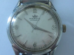 Vintage Marvin Automatic Mechanical Swiss Watch Wristwatch Stainless mens Works - Picture 1 of 14