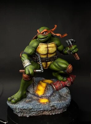 TMNT TEENAGE MUTANT NINJA TURTLES statue figure 1/10  MICHELANGELO  PRO PAINTED - Immagine 1 di 4