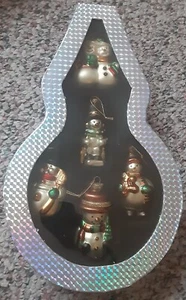 Christmas Mini Snowman Figurines 5 Ornament Set - Picture 1 of 3