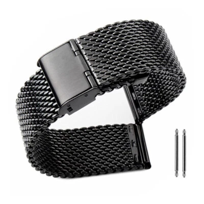 New Men's Two-Piece 316L Stainless Steel Watch Band Strap 18mm 20mm 22mm 24mm - Image 1 of 4