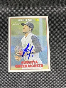 Lucius Fox Augusta Signed Auto 2016 Topps Heritage Minors Card #132 ~ COA - Picture 1 of 3