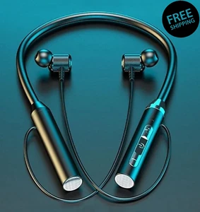 Neckband Headphones with Bluetooth for Sports Gaming & Runing Waterproof Earbuds - Picture 1 of 11