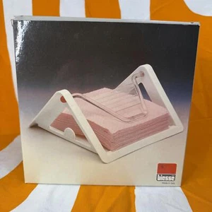 Dispensador de servilletas Biesse vintage hecho en Italia blanco transparente envío rápido gratuito - Imagen 1 de 9