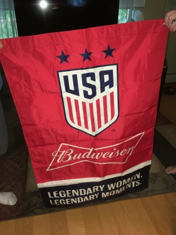 2019 USA Women's World Cup Soccer Budwesier Nylon Canvas 29" x 48" Flag/Banner Cover