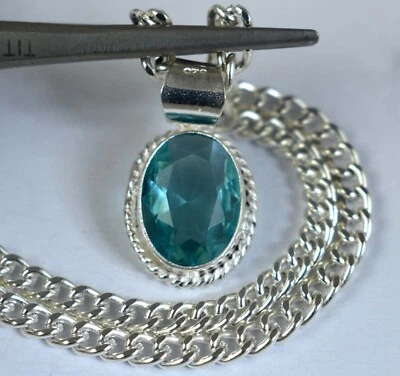 Colgante de piedras preciosas ovaladas de amatista verde natural certificado de 6,20 quilates regalo de San Valentín Foto 1 de 4