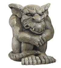 Angry Resting Gargoyle Statue Menacing Scowling Beast Outdoor Garden Decor