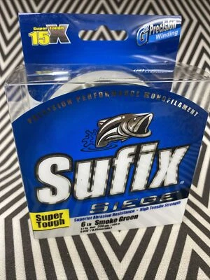 Línea de pesca monofilamento verde humo Sufix Siege - 6 lb 330 yd - ¡envío rápido!! Foto 1 de 2
