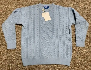 Aelfric Eden Chunky Cable Knit Sweater Womens Medium Blue NWT - Picture 1 of 9