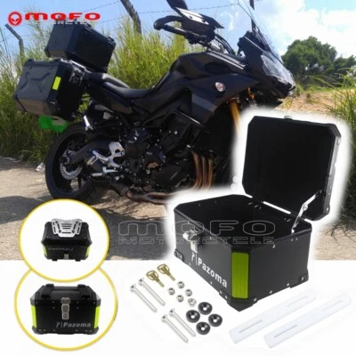 Maleta superior de aluminio negra para maletero para Yamaha MT-09 BMW F650GS Foto 1 de 4