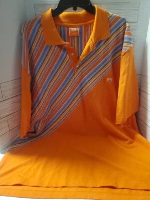 Polo Brooklyn Xpress para hombre talla XLarge naranja azul amarillo Foto 1 de 4