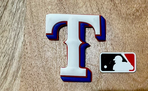 Texas Rangers 3D Bumper and MLB League Emblem for a Full Size Batting Helmet Cover