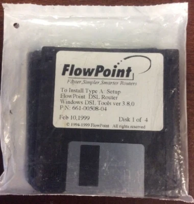 FlowPoint DSL Router Tools Ver 3.8.0 On 3.5" Floppy P/N 661-00508-04 - Image 1 of 4