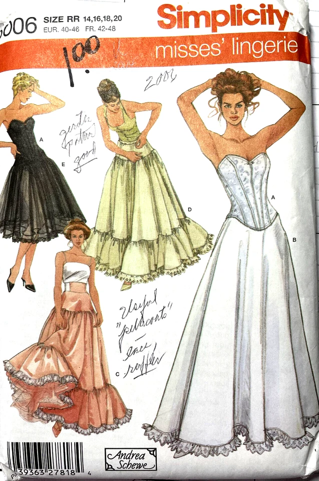 Simplicity #5006 Misses' Lingerie Corset Petticoats Sz 14-20, Uncut, 2004 - Image 1 of 1