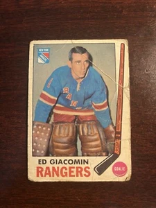 1969-70 Topps Ed Giacomin #33 New York Rangers NHL Hockey Card VTG VG-EX - Picture 1 of 2