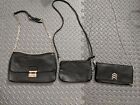 Lot of 3 Women Ladies Black Handbag Purses - 1 unbranded, 1 Express, 1 H&M