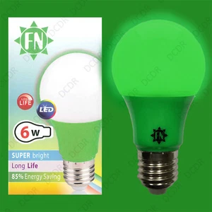 10x 6w LED de Color Lámpara GLS E27 Bombilla Elegir Entre Rojo Amarillo Verde - Imagen 1 de 6