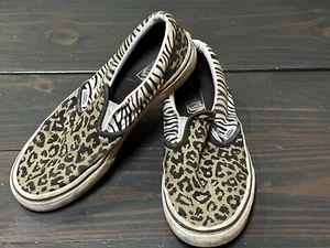 Vans Classic Slip On Leopard Print Kids Youth Girls  Size 4 Casual Shoes Canvas - Picture 1 of 7
