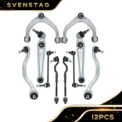 12Pcs Front Lower Control Arm Bar Link & Tie Rod Kit for 2007-2014 BMW X5 X6 - Image 1 of 4