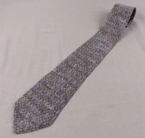 JOSEPH ABBOUD Mens Silk Neck Tie - Handmade In Italy Gorgeous Blue Gold Abstract - Picture 1 of 9