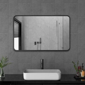 Spiegel Badspiegel Flurspiegel Rund/rechteckig Türspiegel Wandspiegel Metall Bad - Bild 1 von 16