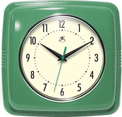 Reloj de Pared Cuadrado Silencioso Retro 9 Pulgadas Mediados de Siglo Moderno Cocina Comedor Retro Qua Foto 1 de 4