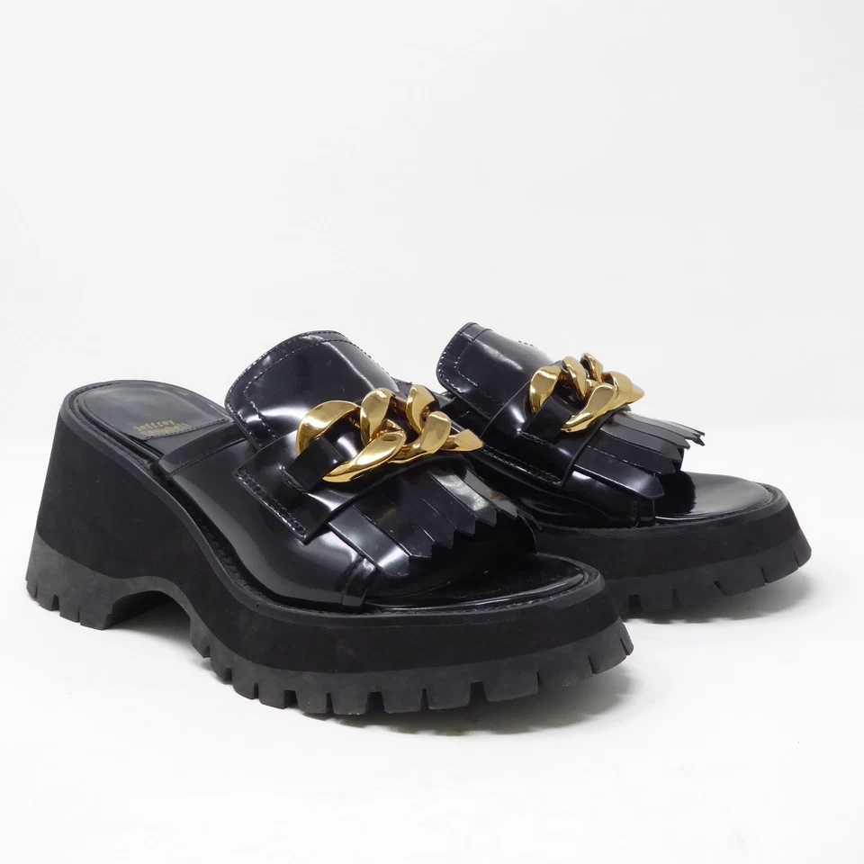 Sandalia Jeffrey Campbell para mujer con suela de oreja rota cadena dorada flecos talla 9 Foto 1 de 4