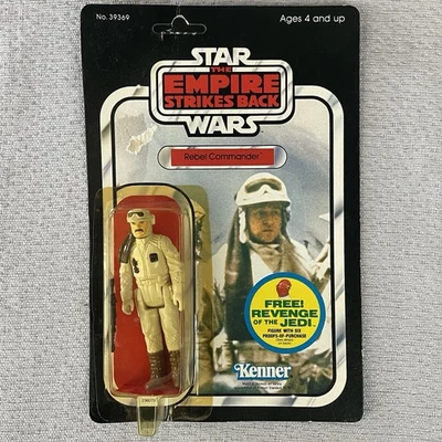 Figura de acción de colección Star Wars ESB Rebel Commander 48C reverso de tarjeta sin usar, en caja Kenner 1982 Foto 1 de 4