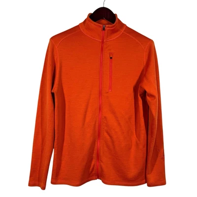 Ibex Full Zip Shak Jacket Mens M Orange 100% Merino Wool Hiking Hunting Flaws - Image 1 of 4