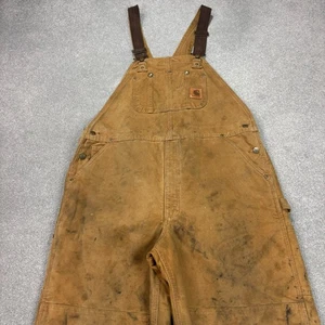 Carhartt Latzhose Erwachsene 40 x 32 hellbraun Latzhose gesteppt Duck Bib... - Bild 1 von 14