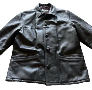 Vintage Schott NYC Leather Jacket Mens Sz 40 /Large Black Pebbled Made in USA - Picture 1 of 16