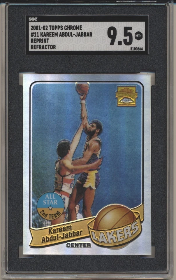 Kareem Abdul Jabbar 2001-02 Topps Chrome Reprint Refractor #11 1979 SGC 9.5 MINT - Image 1 of 1