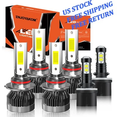 For Mercury Mystique 1995-2000 Combo LED Headlight +Fog Light Bulbs White Bright - Изображение 1 из 4