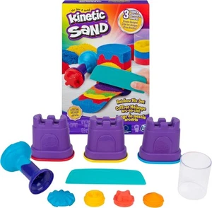 Kinetic Sand, Rainbow Mix Set with 3 Colours of Kinetic Sand (382g) and 6 Tools - Picture 1 of 9