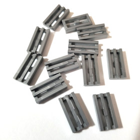 12X LEGO 2412 / 30244 1x2 Tile Grille Flat Silver LOT OF 12
