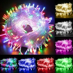 led string Fairy lights plug in garden flashing decoration Xmas  christmas tree - Picture 1 of 20