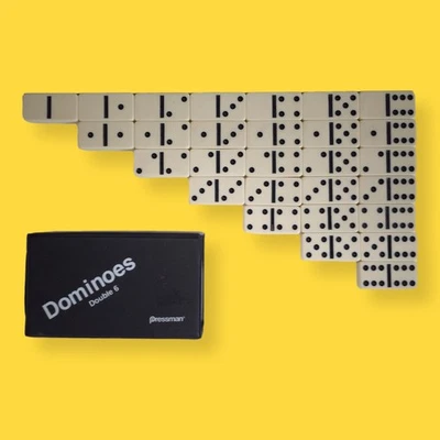 Vintage Pressman Double Six Dominoes 28-Piece Tile Set w/ Case Complete - Image 1 of 4