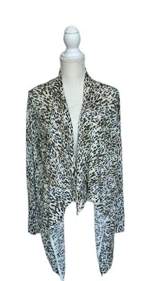 Cardigã conversível novo com etiquetas Chico's tamanho 1 (M) marrom/bege paisley animal fusion - Imagem 1 de 4