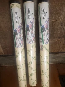 3 Double Rolls BOTANICAL NOS Wallpaper, Imperial SEALED NEW 168 SQ FT TOTAL - Picture 1 of 5