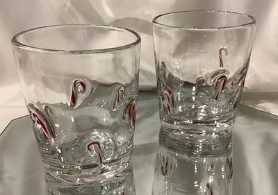 全新 Crate & Barrel Artland 糖果甘蔗图标 双老式 - 4 件套 — 第 1/4 张图片