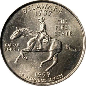 1999-P Delaware Statehood Quarter "Spitting Horse" ICG MS65 Superb Eye Appeal - Picture 1 of 4
