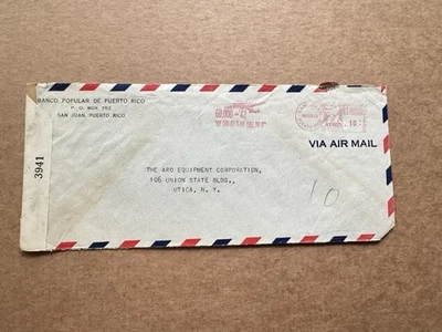 Puerto Rico Censor Cover +WWII Airplane Pictorial Meter +05/20/1942 +Censor3941 - Image 1 of 2