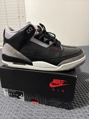 Mens Nike Air Jordan Retro 3 Mid OG Black Cement Size 11 Box Excellent Condition - Image 1 of 4