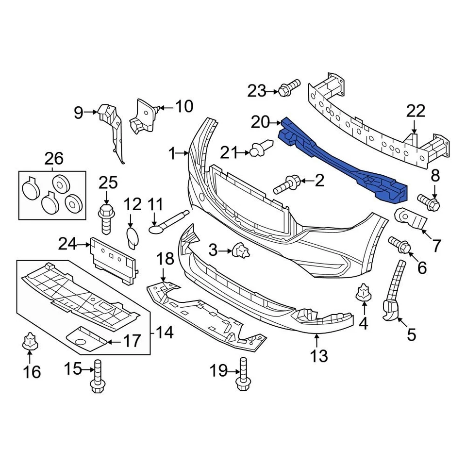 For Mazda CX-5 2022-2024 Mazda KPF150111 Front Bumper Impact Absorber Foto 1 de 1