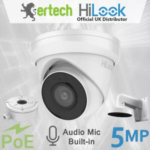 Hikvision HiLook IP PoE 5MP CCTV Audio Mic Built-in Turret Camera IPC-T250H-MU - Picture 1 of 8