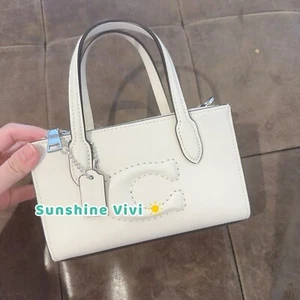 NWT Coach New York Nina Pillow "C" Mini Tote Handbag in Chalk CT804 - Picture 1 of 5