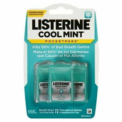 Listerine PocketPaks Breath Strips Cool Mint 72 Each (Pack Of 4) • 18.98€